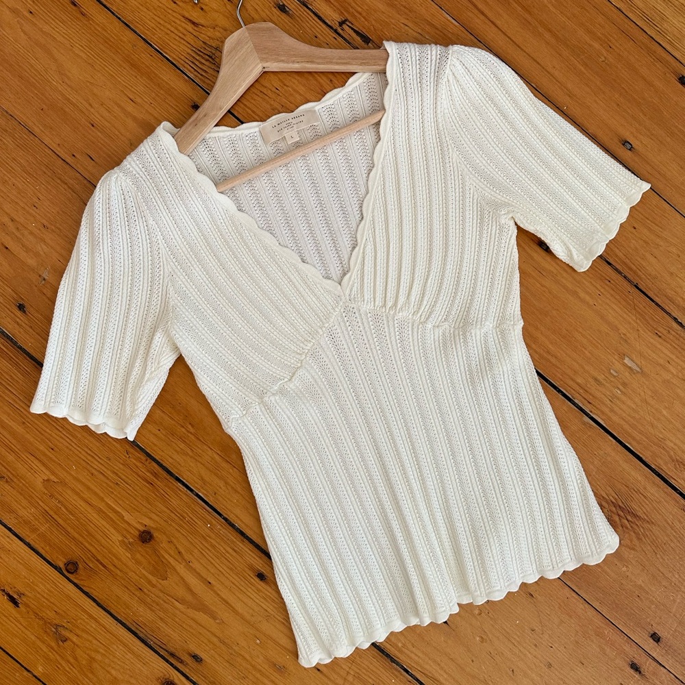 Sezane white blouse size large